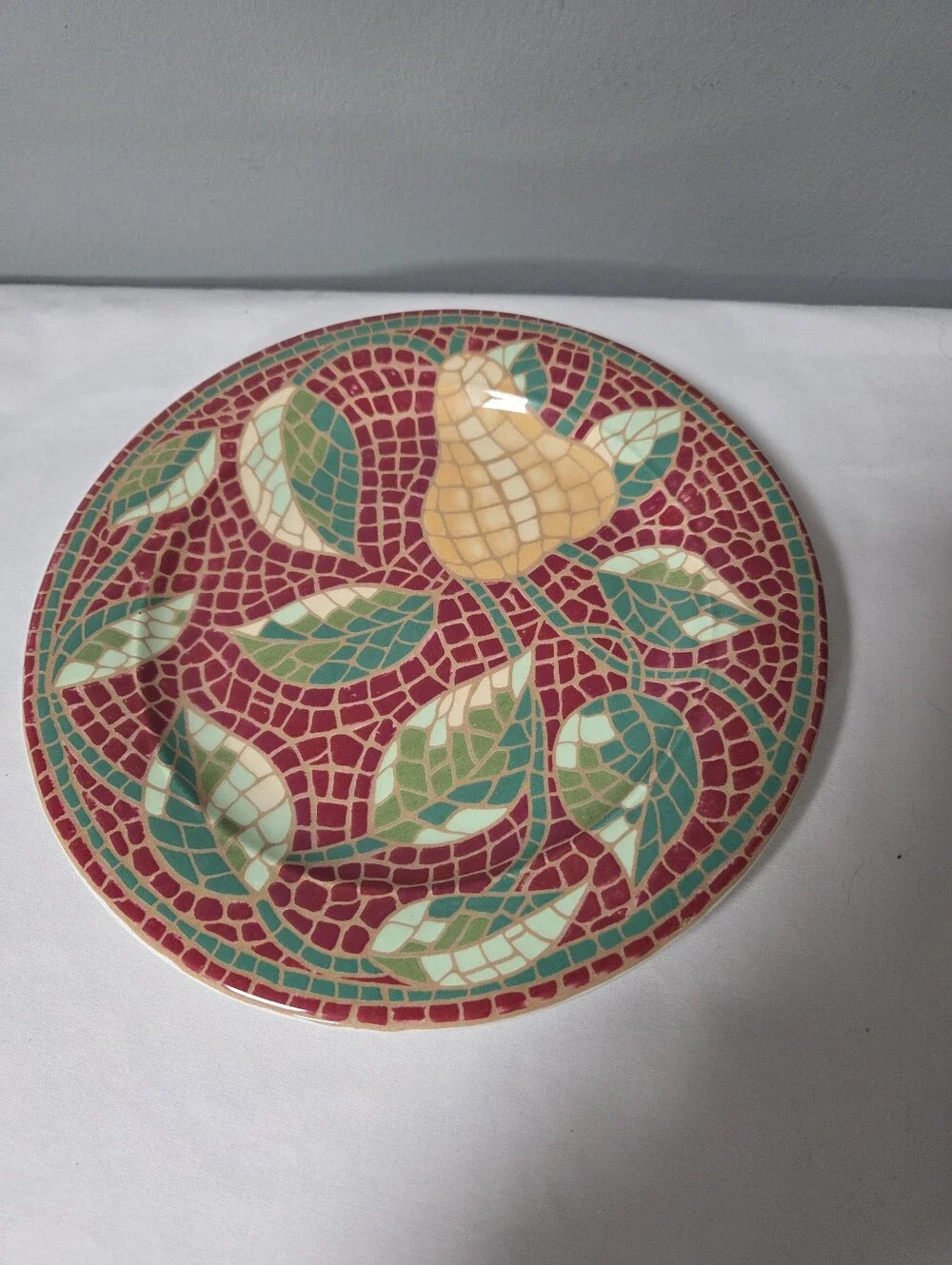 Pier One Mosaic Fruit 1 Salad Plates Fall Harvest Farm House Decor